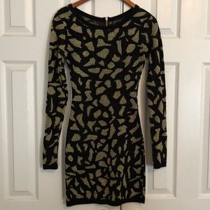 Moda Int’l black and gold metallic sweater dress